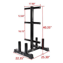 VEITEOX FTY Weight Plate Tree Rack with 4 Barbell Bar Holder on Wheels (Color: With Wheels)