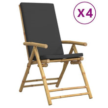 GBCDSWBR 4 Piece Folding Patio Reclining Chairs, Bamboo Outdoor Seats