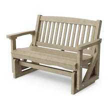 Wildridge Classic Mission Glider, Weathered Wood - Outdoor Weather Resistant Recycled HDPE Glider for Porch, Patio, Deck