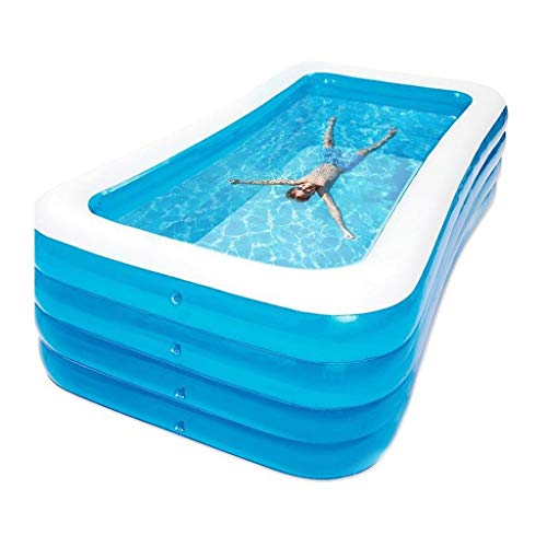 Full-Sized Inflatable Lounge Pool Household Adult Inflatable Bathtub 1-7 People Use Independent Layered Airbag Height Adjustable Backyard Water Party