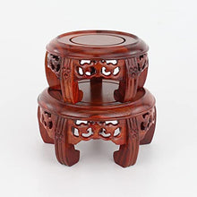 YYBOES Plant Pedestal Stand Flower Pot Base Stone Buddha Statue Vase Ornaments Wooden Base Handicraft Stand Vase Base Carved Teapot Base Pedestal Stands for Display