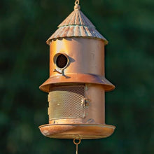 4 Assorted Hanging Birdhouse Feeder Chimes in Antique Copper The Homestead Collection (Set of All 4 (1 of Each))