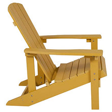 Flash Furniture Charlestown Poly Resin Adirondack Chair - Yellow - All Weather - Indoor/Outdoor - Set of 4
