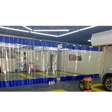 GJMDCMA Industrial Vinyl Gazebo Divider Curtain - 8.9x6.9FT Privacy Partition with Straight Track for Pergola Porch & Outdoor Spaces - Tarp Wall Panels