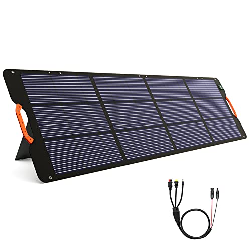 FOSSiBOT Solar Panel SP200, Foldable 200 Watts Solar Panel, Flexible Solar Panel w/Adjustable Kickstands for Home, RV, Camping, Blackout for FOSSiBOT F2400 and Other Brands Portable Power Station