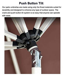 GFAZXDS Khaki Patio Umbrella with Crank & Tilt - Sun Protection Garden Parasol for Deck & Market Tables Weather-Resistant Gazebo Shade Umbrella Outdoor Furniture Accessory