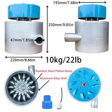 ZHOZHUT 3000W Micro Hydroelectric Generator 110V-230V Portable Water Turbine Generator with Ballast and 110mm Inlet Fitting, Water Turbine High Power Hydroelectric Generator for Home, Outdoor,3kw