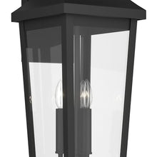 Kichler 30 Inch Cleary 3 Light Outdoor Modern Traditional Wall Light, with Clear Glass in Textured Black, Waterproof Aluminum, (30" H x 10.5" W), 59196BKT