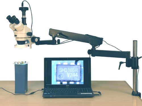 AmScope Digital Trinocular Stereo Zoom Microscope with LED Light and Camera