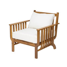 Merax 2 Piece 31.1" Mid-Century Modern Acacia Wood Outdoor Club Chair with Weather-Resistant Cushion, Patio Lounge Chair for Poolside, Deck, Backyard