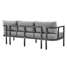 Armen Living Venice 4-Piece Modern Outdoor Patio Conversation Set Dark Gray
