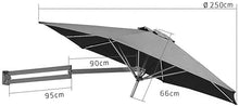 Umbrellas 2.5m Wall Balcony Patio Umbrella, Garden Furniture Centre Square Wall Mounted Cantilever Tilting Sun Shade Umbrella With Metal Pole (Color : Green) ()