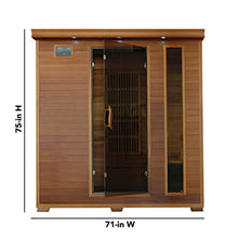Blue Wave Radiant Saunas 4-Person Cedar Infrared Sauna with 9 Carbon Heaters, Chromotherapy Lighting, Oxygen Ionizer, Music System