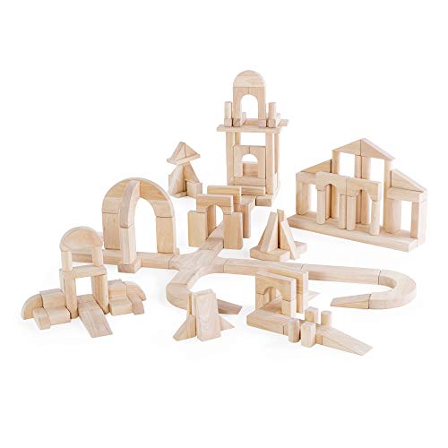 Guidecraft Unit Blocks Set E 218-Piece Wooden Educational Toy Natural