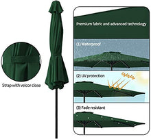 QZQHNYJ 2.7M Tilting Garden Parasol Umbrella, Outdoor Sun Shade with Crank, UV Protective Waterproof Patio Umbrella for Balcony Courtyard Lawn