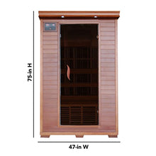 Blue Wave Radiant Saunas 2-Person Infrared Cedar Wood Sauna with Air Purifier, Chromotherapy Lighting, Music System, Carbon Heaters