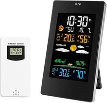 SHANBOYU Wireless Weather Station Indoor Outdoor Weather Forecaster with Digital Thermometer Hygrometer with Alarm Clock