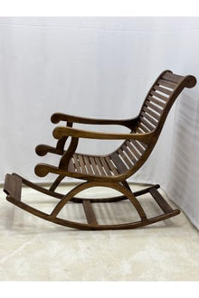 Handmade Walnut Wood Rocking Chair 22.4 x 51.2 x 47.2 inches - Ergonomic Comfort & Classic Design - Wood Chair for Living Room, Balcony - Brown