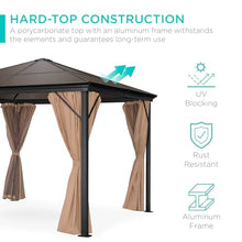 Best Choice Products 10x10ft Hardtop Gazebo Outdoor Aluminum Canopy Brown