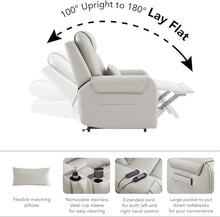UOPYNE Large Power Lift Recliner Chair with Massage and Heat for Elderly, Overstuffed Wide Reclining Sofa with USB Ports, Breathable Leather Electric Lounge Seat for Living Room