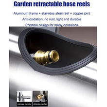 Garden Wall/Floor Mount Hose Reel 1/2" Water Pipe, Retractable Hose Reel Hanger Manual Swivel Bracket, Stainless Steel Garden Hose Storage Holder with Water Pipe and Nozzle, Hose Reel Butler Stand