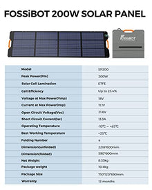FOSSiBOT Solar Panel SP200, Foldable 200 Watts Solar Panel, Flexible Solar Panel w/Adjustable Kickstands for Home, RV, Camping, Blackout for FOSSiBOT F2400 and Other Brands Portable Power Station