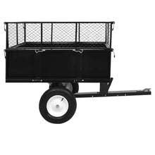 Heavy-Duty Tipping Trailer for Lawn Mower, 661 lbs Capacity Utility Garden Cart, Detachable Metal Steel Dump Trailer for Yard Waste, Soil and Building Materials Transport