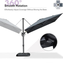 OROTLECT 9'' x 11'6" Rectangular Cantilever Gray Umbrella with Base