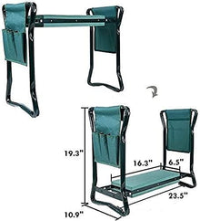 KANDUO Garden Kneeler, Portable Garden Kneeler Seat, Foldable Garden Bench with EVA Foam Pad & Tool Bags, for Outdoor Gardening