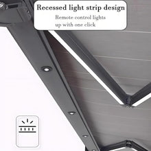 RNQZ Electric Retractable Awning w/LED Light, Outdoor Awning with Remote Control,Water UV/Heat Resistant for Deck, Balcony, Yard,2X1.5M