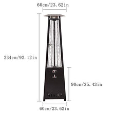 13 KW - Natural Gas Patio Heater Waterproof Adjustable Firepower Pyramid Patio Liquefied Gas Heater 234 x 60 x 60cm (Silver)