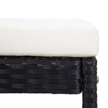 vidaXL 9 Piece Patio Bar Set - Weather Resilient Poly Rattan and Acacia Wood - Black with Cream White Cushions, Easy to Assemble, Garden Outdoor Furniture