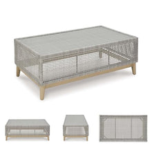 Signature Design by Ashley Outdoor Coffee Table, Rectangular Wicker, Gray