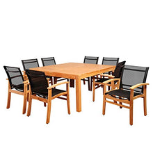 International Home Miami Amazonia Teak 9 Piece Square Patio Dining Set Brown