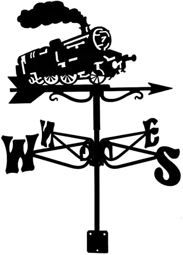 Train Weathervane for Garden Yard Weather Vane Ornaments with Arrow Wind Vane Measuring Tool for Roof Backyard Wind Direction Indicator