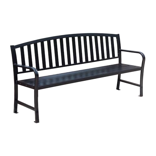 Axxonn 6 FT Outdoor & Indoor Commercial Heavy Duty Metal Bench, Black