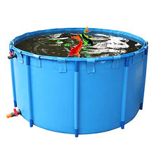 Aquarium Pool Pond With Drain Valve, Portable Water Storage Tank Ground Swimming Pools PVC Canvas Fish Pond With Stand Solid Structure For Aquaculture, Garden Cisterns ( Color : Blue , Size : 1.5x1m/1