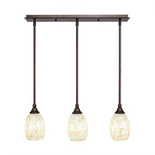 Toltech Lighting 25-BRZ-406 5-Inch Multi Light Mini-Pendant Bronze Finish with Seashell Glass Shade