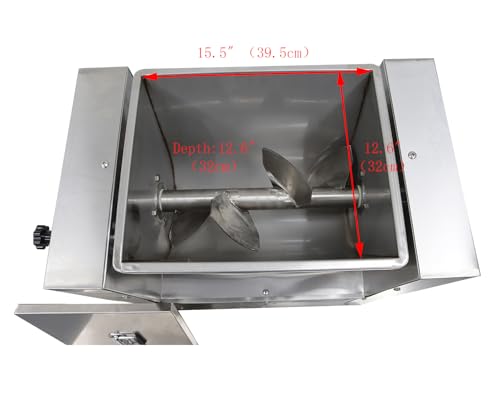 HayWHNKN Electric Meat Mixer 30L Stainless Steel Commercial Stuffing Machine Silver