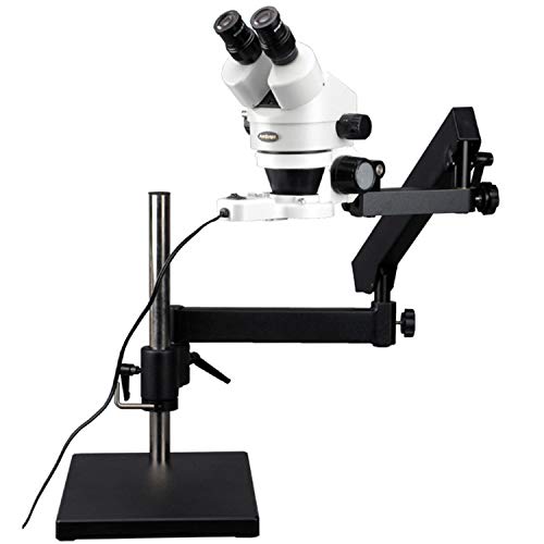 AmScope Professional Binocular Stereo Zoom Microscope with LED Ring Light Clear