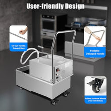 Commercial Mobile Fryer Oil Filter Cart, 550W 110V Stainless Steel for Restaurant