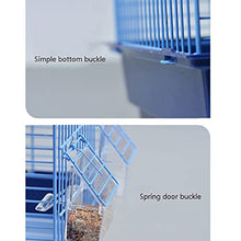 QTBH Flight Cage Fashionable Birdcage Tiger Skin Black Peony Parrot Wrought Iron Birdcage with Feeding Cup for Small Birds, Finches, Love Birds Bird Cage (Color : Blue)