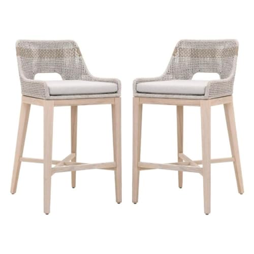 Home Square 31" Wood Outdoor Barstool Set of 2 Gray