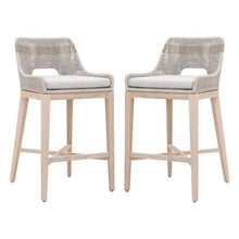 Home Square 31" Wood Outdoor Barstool Set of 2 Gray