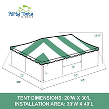 Party Tents Direct 20' x 30' Weekender Pole Canopy, Green Top & Sidewalls