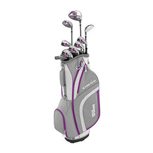 WILSON Women's Beginner Golf Set 9 Clubs with Cart Bag Left Hand Stretch XL White/Grey/Purple