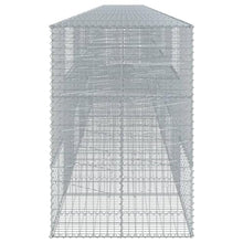 Makastle Gabion Basket with Cover, Rock-Stone Wall with Sturdy Grid for Backyard, Garden, Yard, Rustproof, Weather-Resistant, 472.4x39.4x59.1 in Silver Galvanized Iron