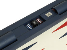 Zaza & Sacci 26-Inch Table Top Leather Backgammon Set Blue