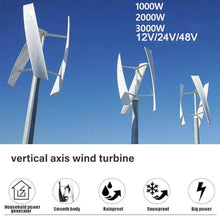 KK-GAL Wind Turbine Generator Kit, 3-Blade Low Noise Vertical Axis Wind Turbine Generator, Adjustable Windward Direction, Wind Power Generator for Marine, RV, Home, Windmill,2000w 24v 2m
