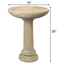 Solid Rock Stoneworks 2 Piece Collanade Birdbath- 26" Tall- Desert Sand Color